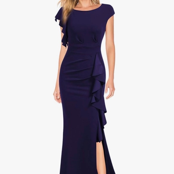 Women's Split Bodycon Mermaid Evening Cocktail Long Dress - Picture 1 of 2